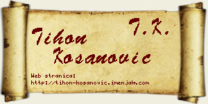Tihon Kosanović vizit kartica
